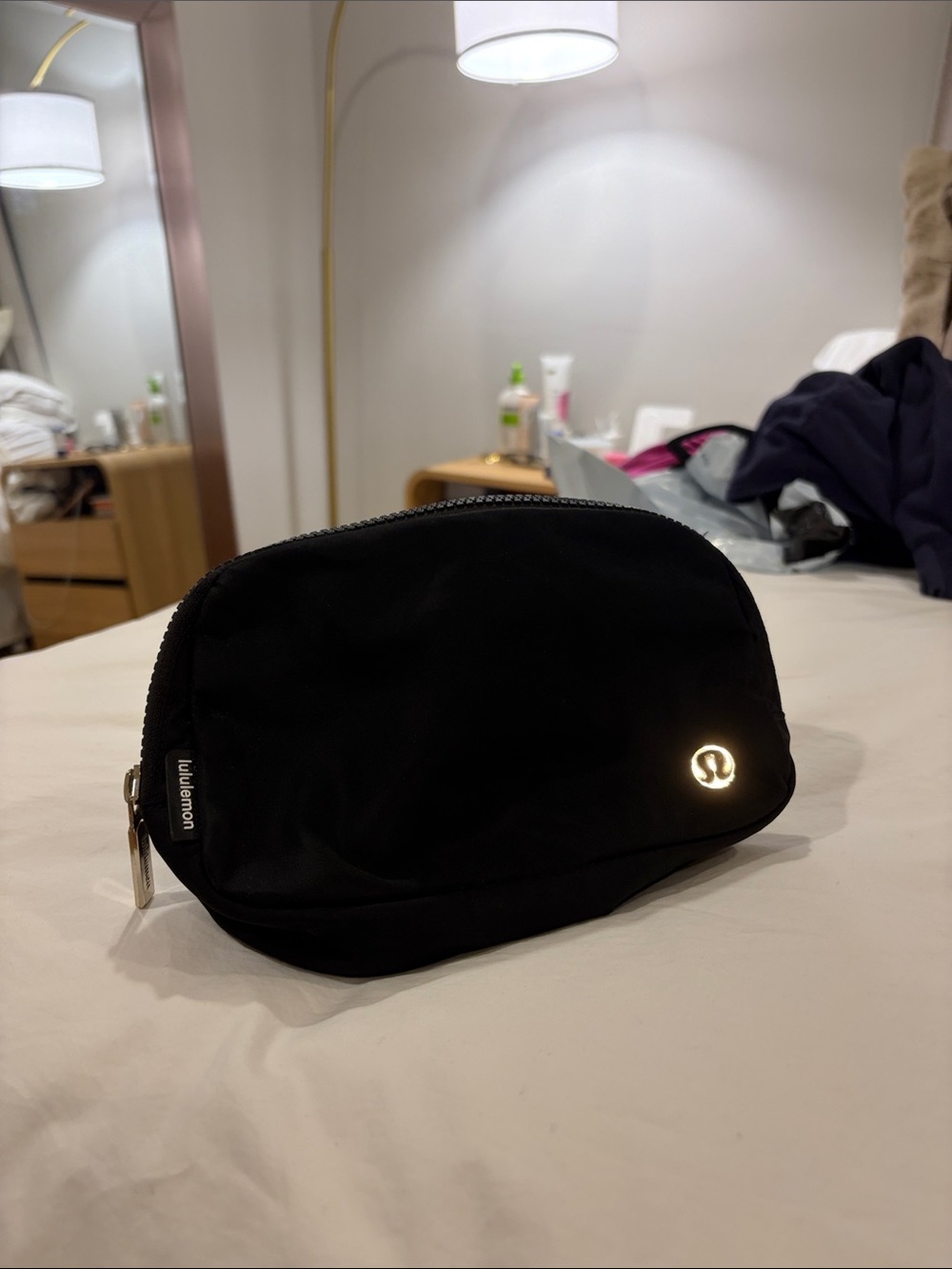 lululemon athletica Black Reflective Logo Toiletry Pouch